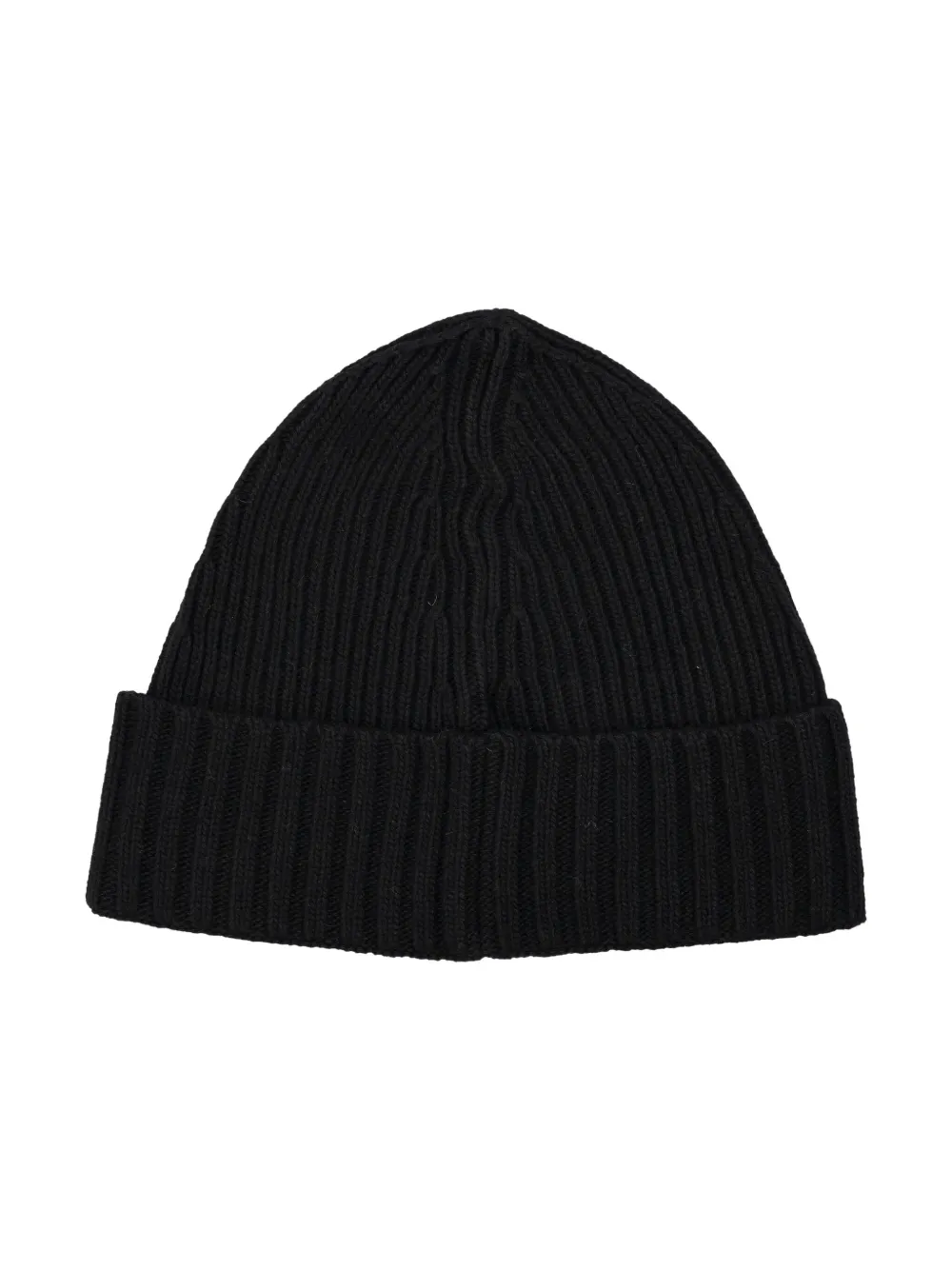 Stone Island Logo-patch Knitted Beanie In Black
