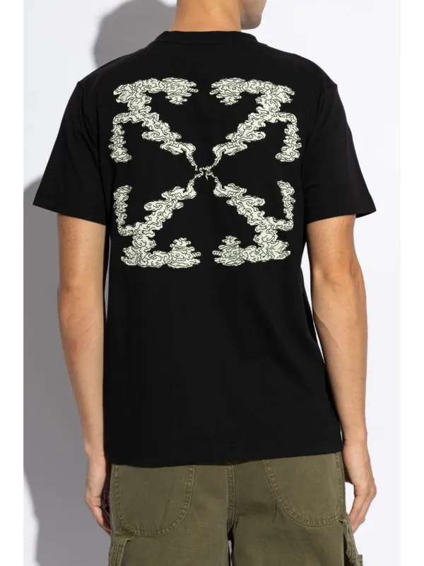 Off-White logo-print Cotton T-shirt | Black | FARFETCH JO