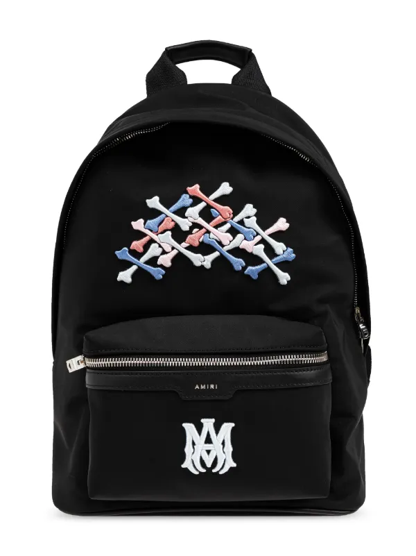 AMIRI KIDS bone embroidery Backpack Black FARFETCH BH
