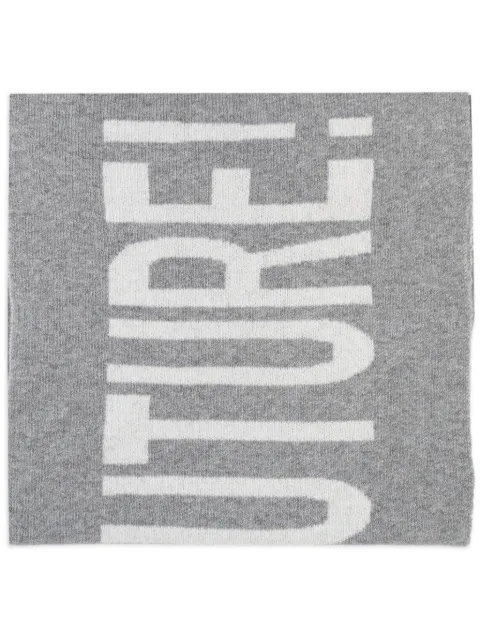 Moschino logo-intarsia wool scarf