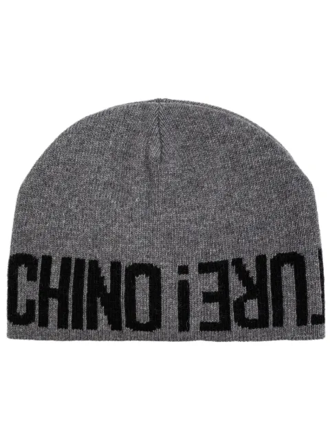 Moschino logo-intarsia knitted beanie