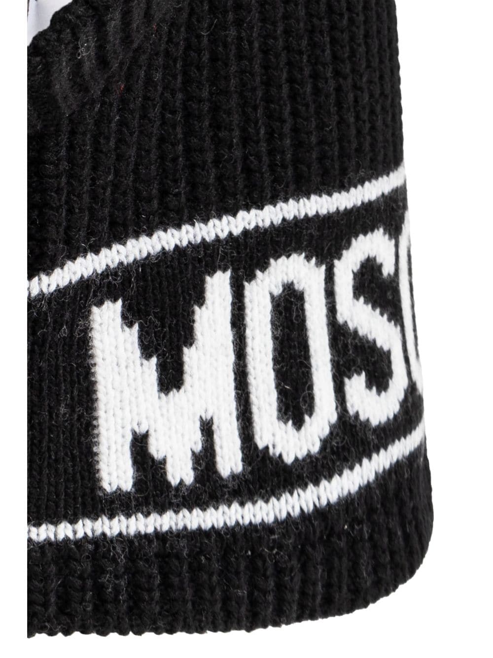 Shop Moschino Logo-intarsia Knit Balaclava In Black