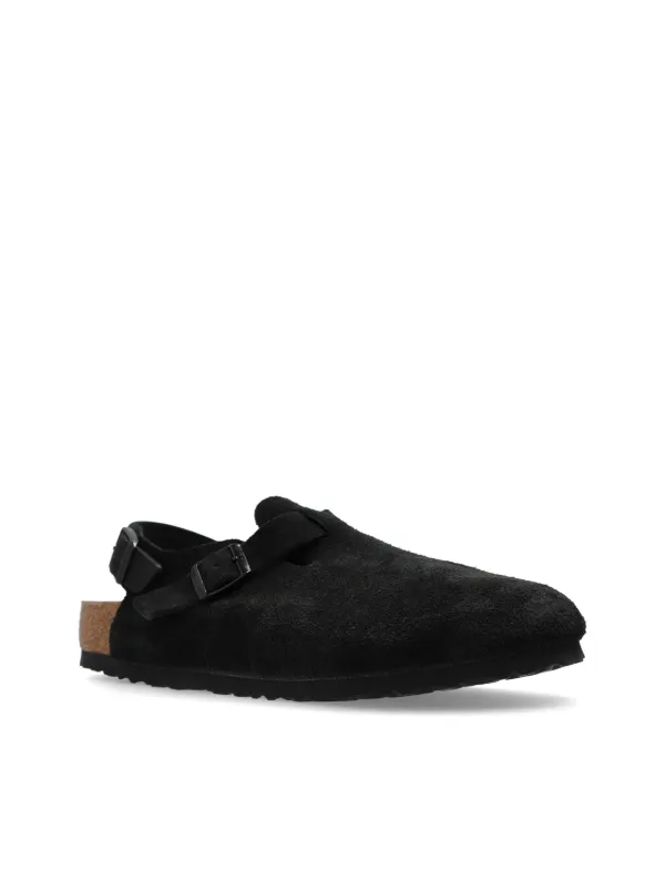 Birkenstock Tokio Suede Slingback Sandals | Black | FARFETCH
