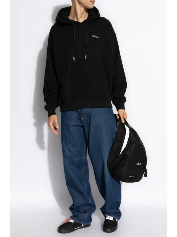 Off White Felpa Zaino Con Cappuccio Off White Felpa, Taglia S