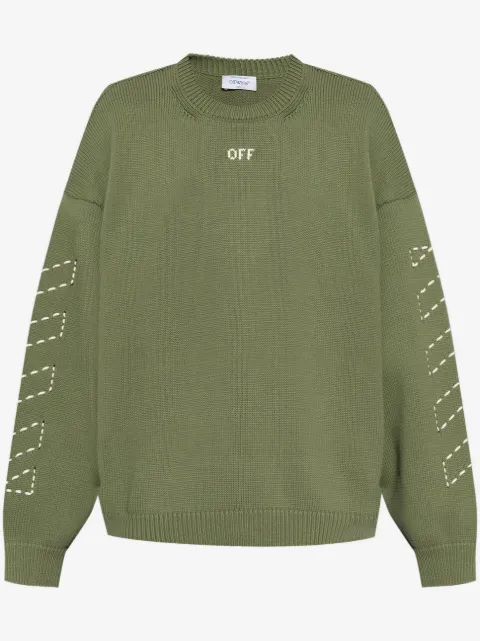 Off-White embroidered-logo knitted jumper