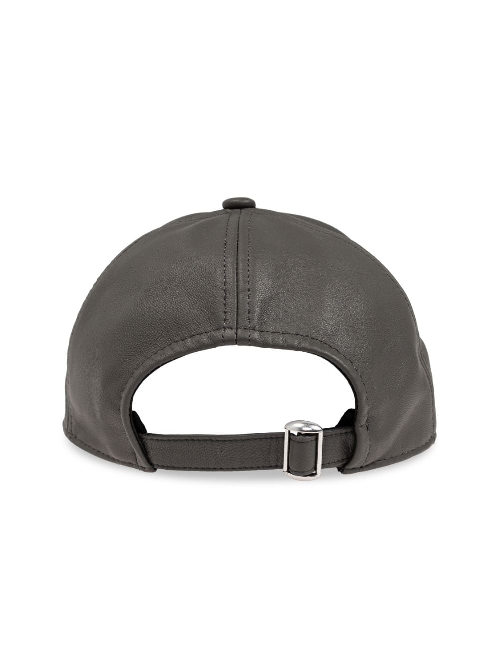 Shop Yves Salomon Leather Baseball Cap In Grey