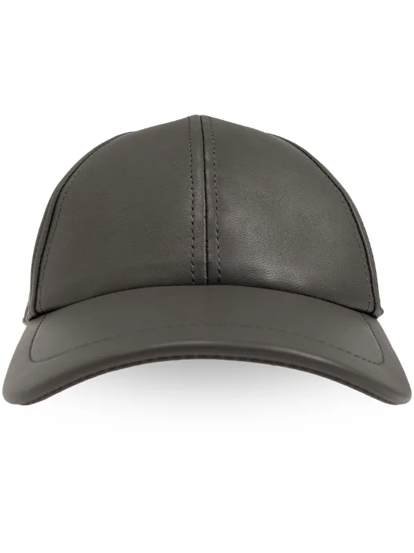 Yves Salomon Leather Baseball Cap Grey FARFETCH CA