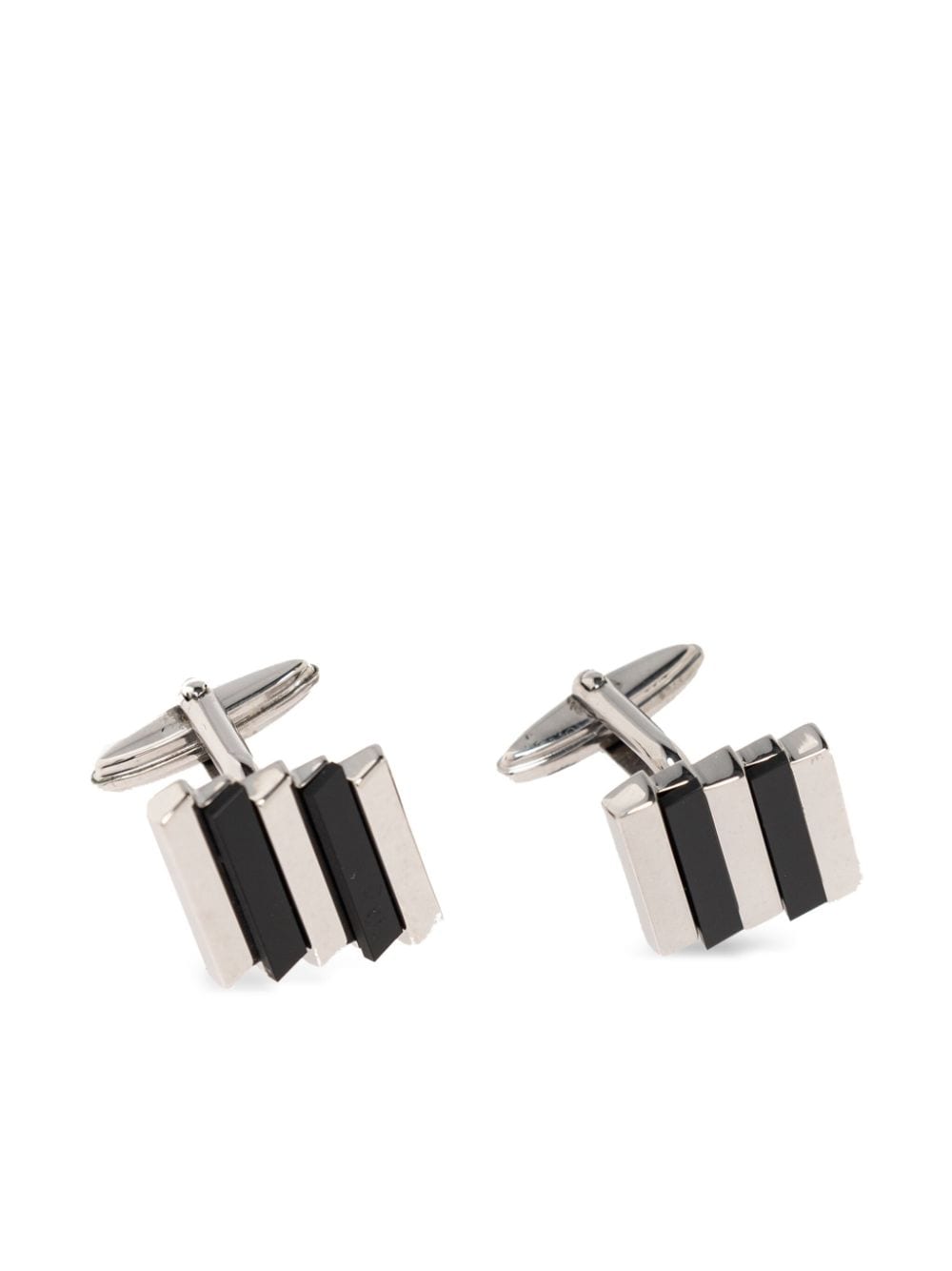 silver-tone cufflinks