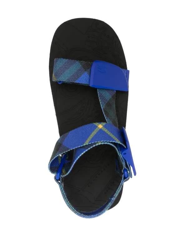 Burberry Trek Check Sandals | Blue | FARFETCH JO
