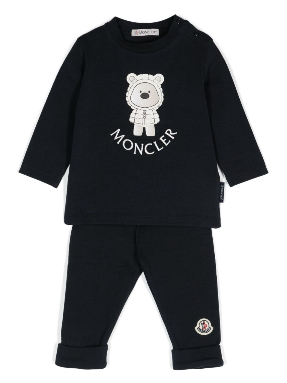 Moncler Enfant T-shirt en legging met geborduurd logo Blauw