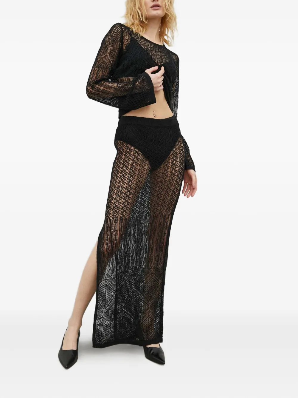HERSKIND open-work slit maxi skirt | Straight Skirts | Image 2
