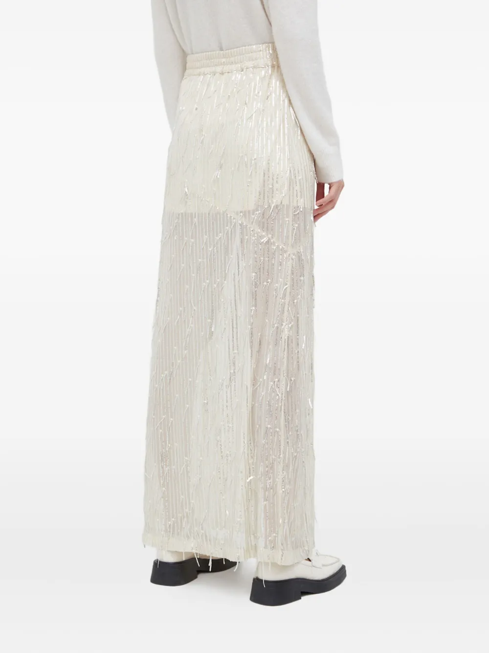 HERSKIND Maxi-rok verfraaid met pailletten Beige