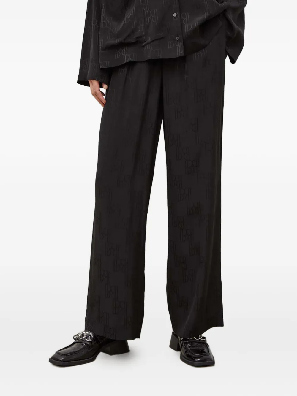 HERSKIND monogram-pattern trousers | Black | Image 1