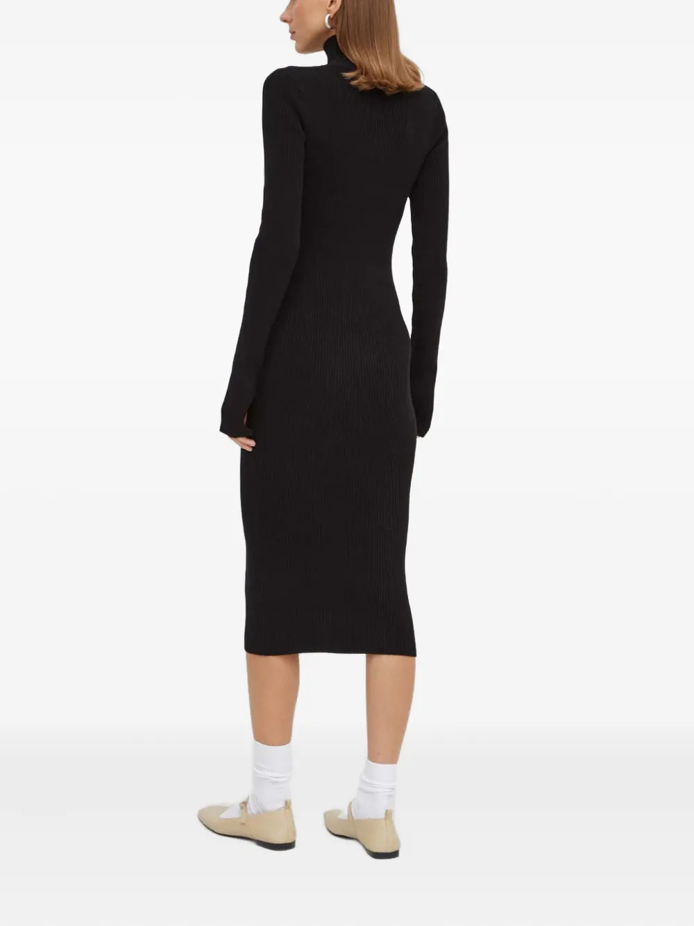 Herskind Long-sleeve Midi Dress In Black