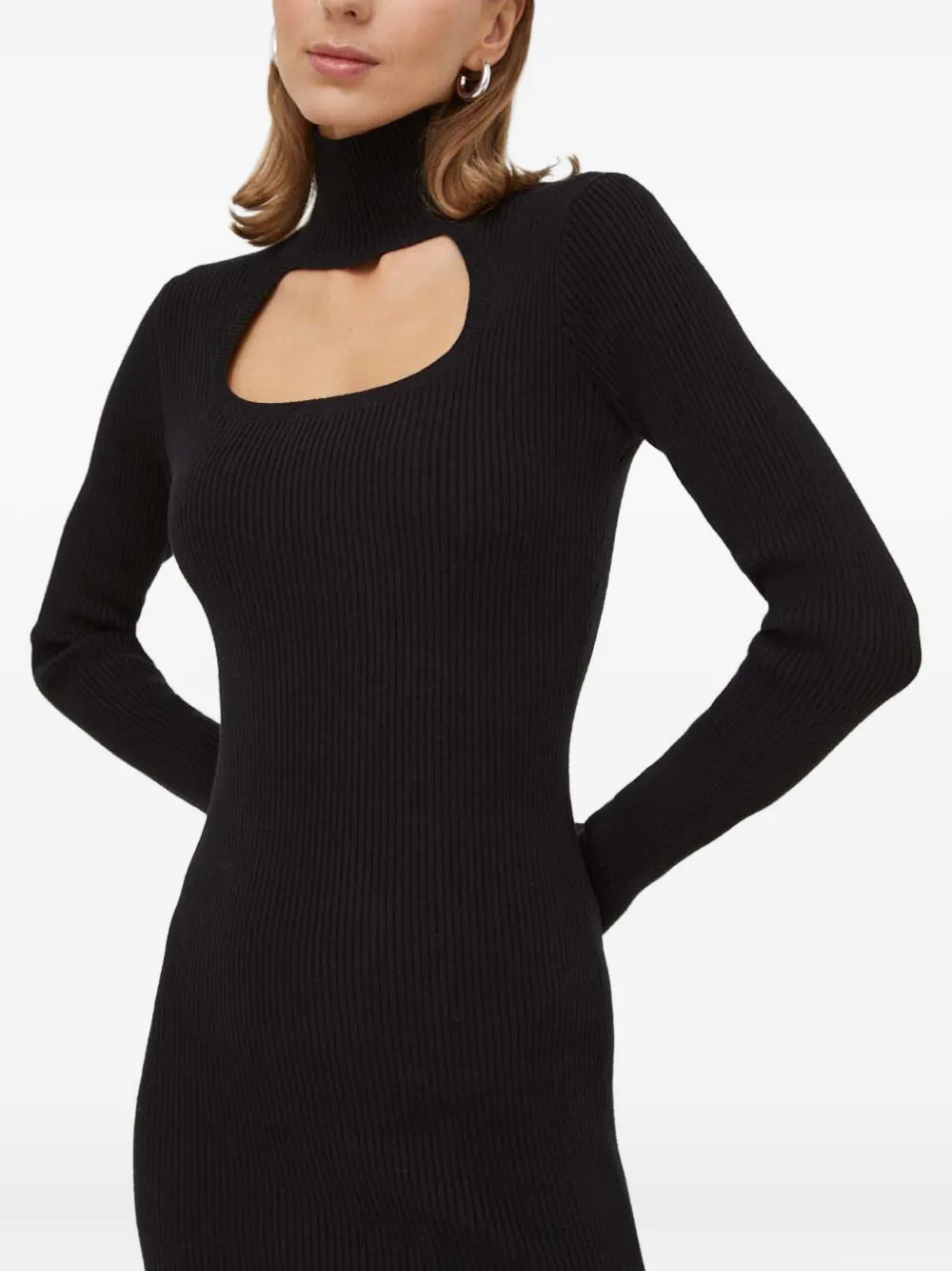 Herskind Long-sleeve Midi Dress In Black