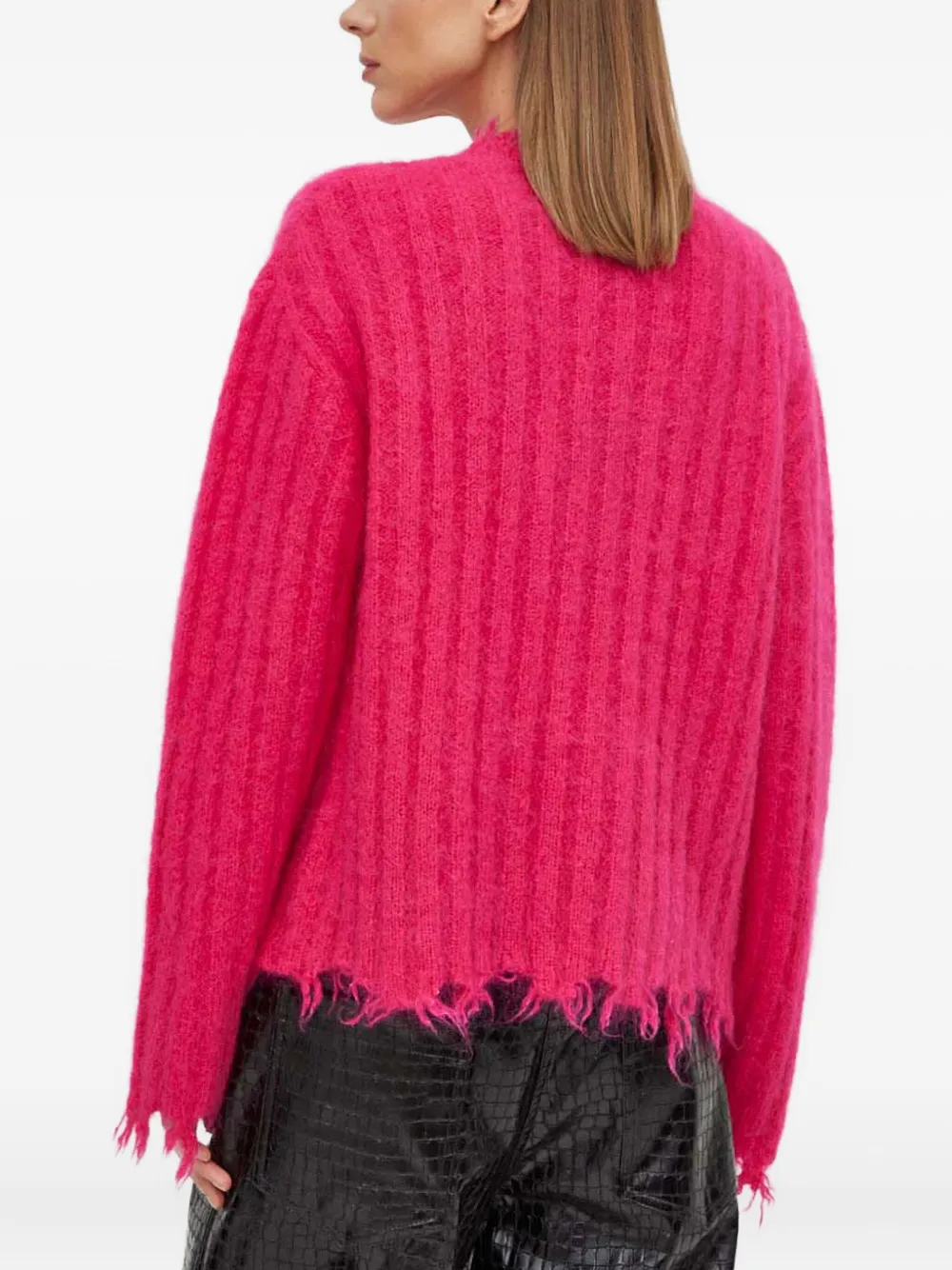 Herskind Frayed-hem Sweater In Pink