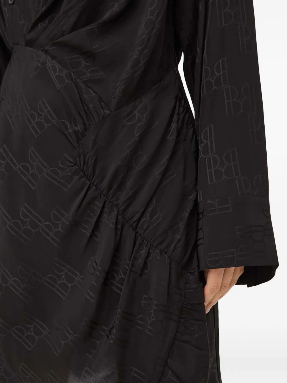 HERSKIND Jurk met ruches en patroon Zwart