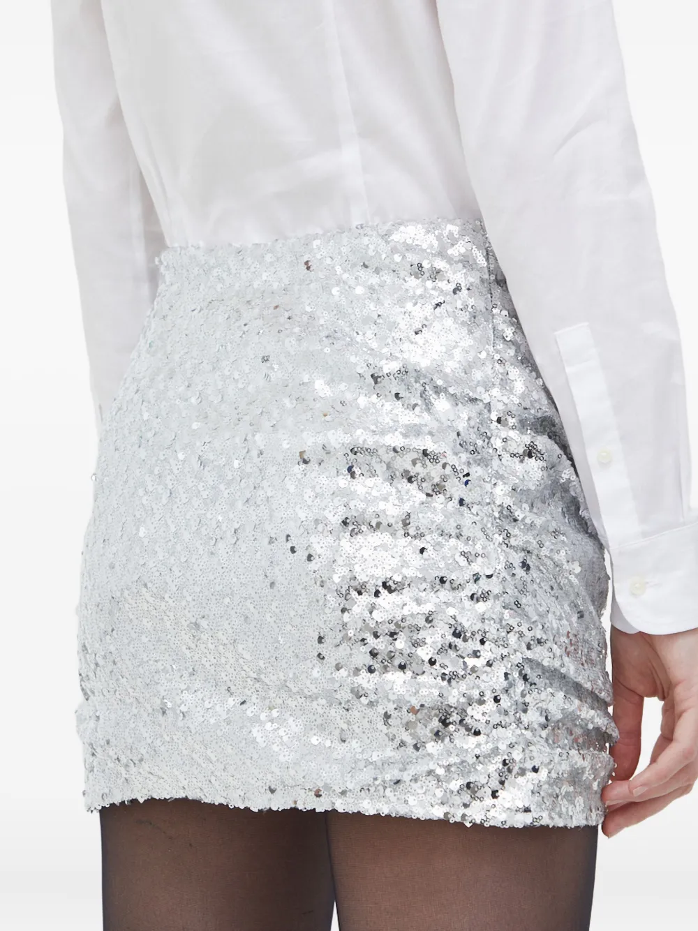 Herskind Sequin-embellishment Mini Skirt In Silver