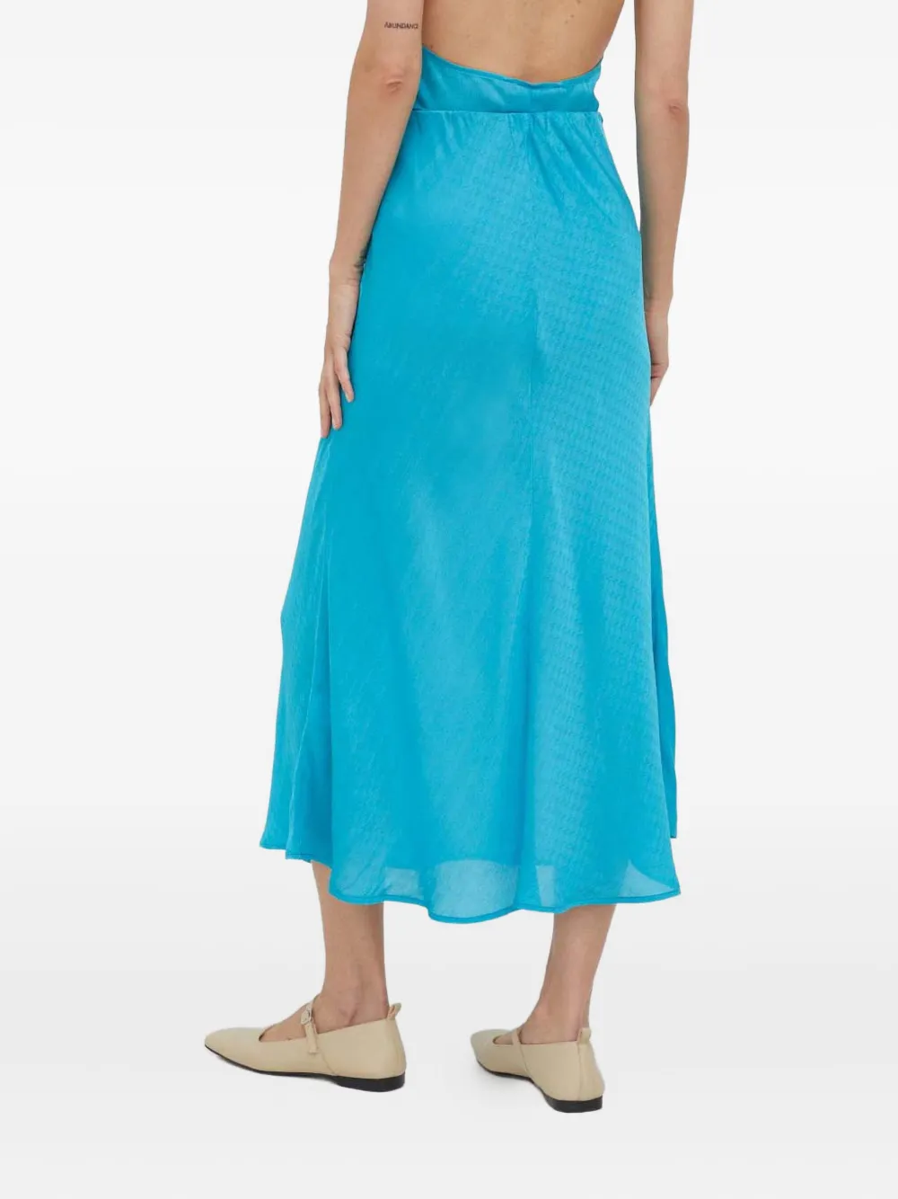 Herskind Textured Midi Skirt In Blue