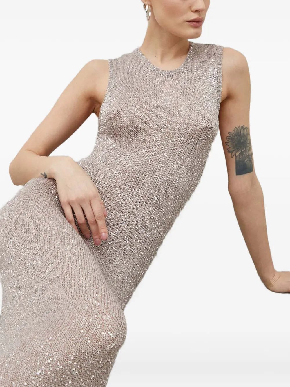 Herskind Twisted Back Maxi Dress In Neutral