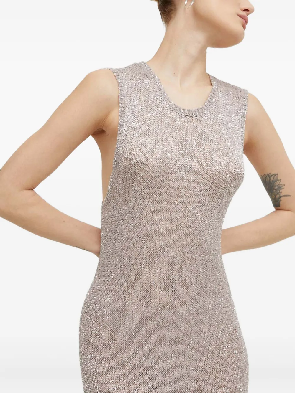 Herskind Twisted Back Maxi Dress In Neutral