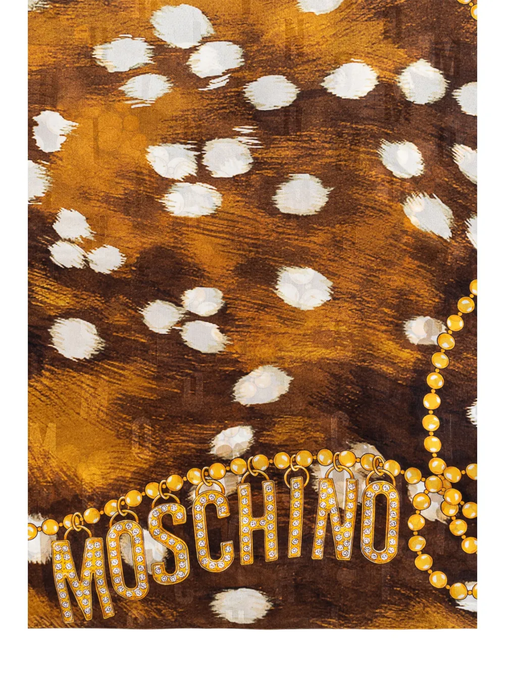 Moschino Sjaal met trompe l'oeil print Bruin
