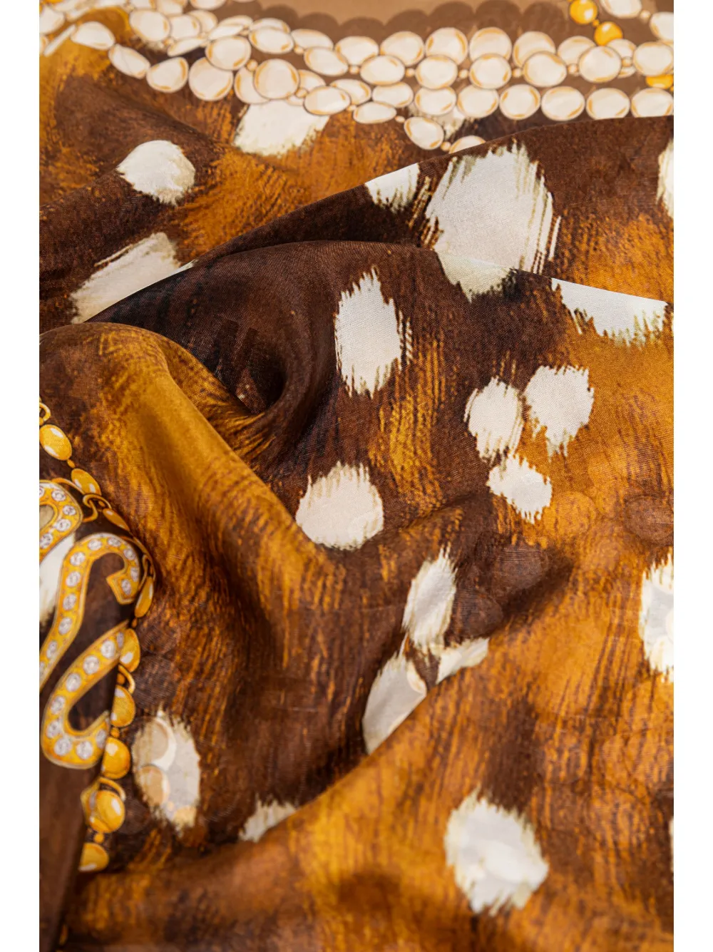 Moschino Sjaal met trompe l'oeil print Bruin