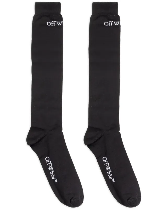 Off White Chaussettes a Logo En Jacquard Noir FARFETCH MA