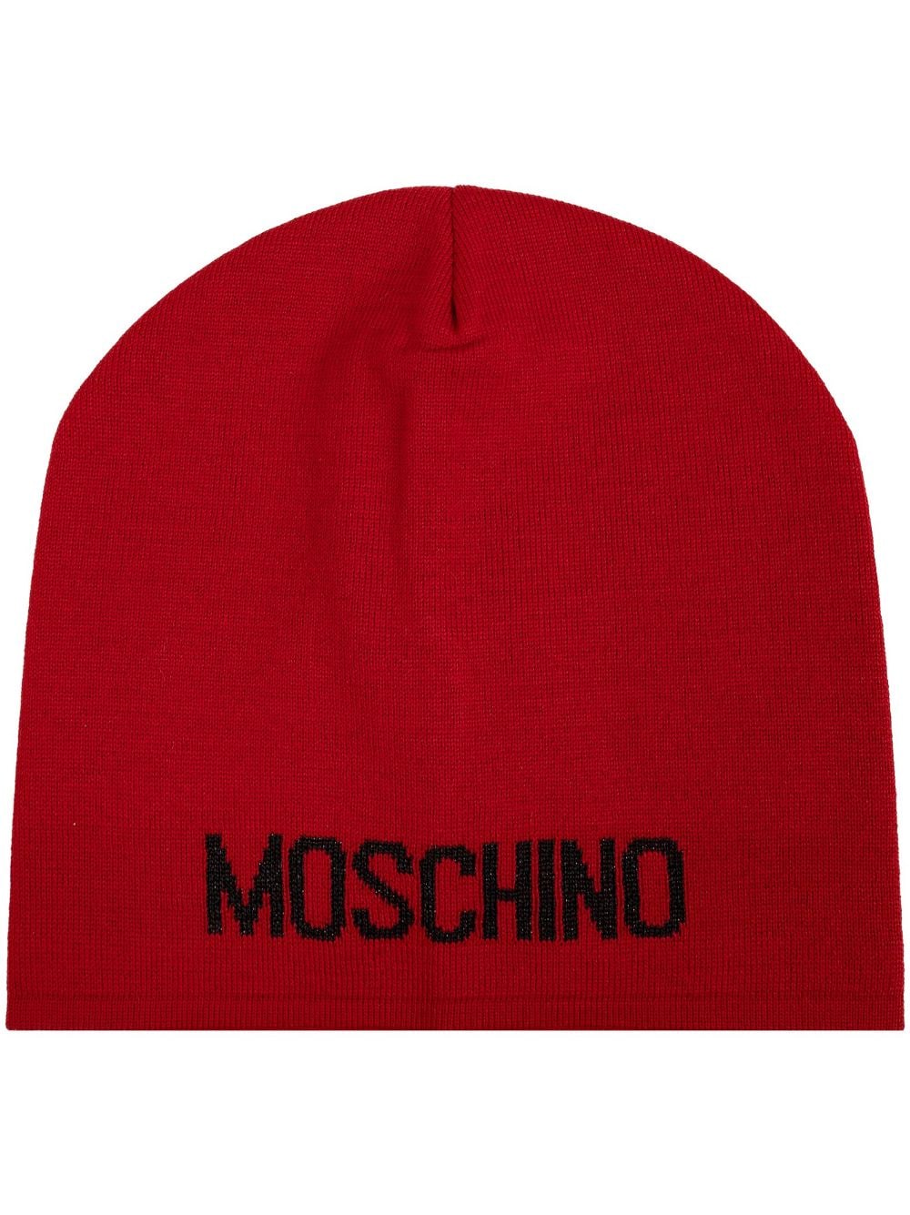 Moschino Intarsia muts met logo Rood