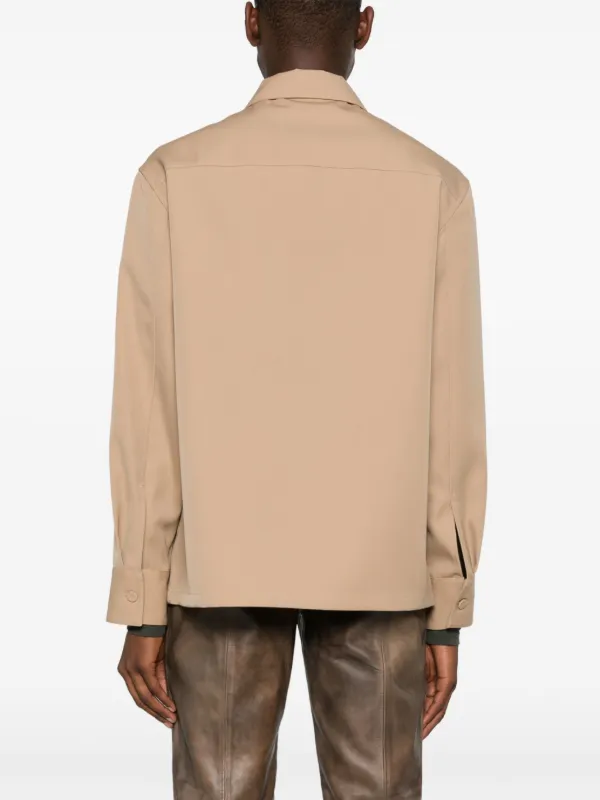 【定価128,000円】JIL SANDER+ ブラウン シャツ M イタリア産 定価128,000円】JIL SANDER+ ブラウン シャツ M イタリア産
