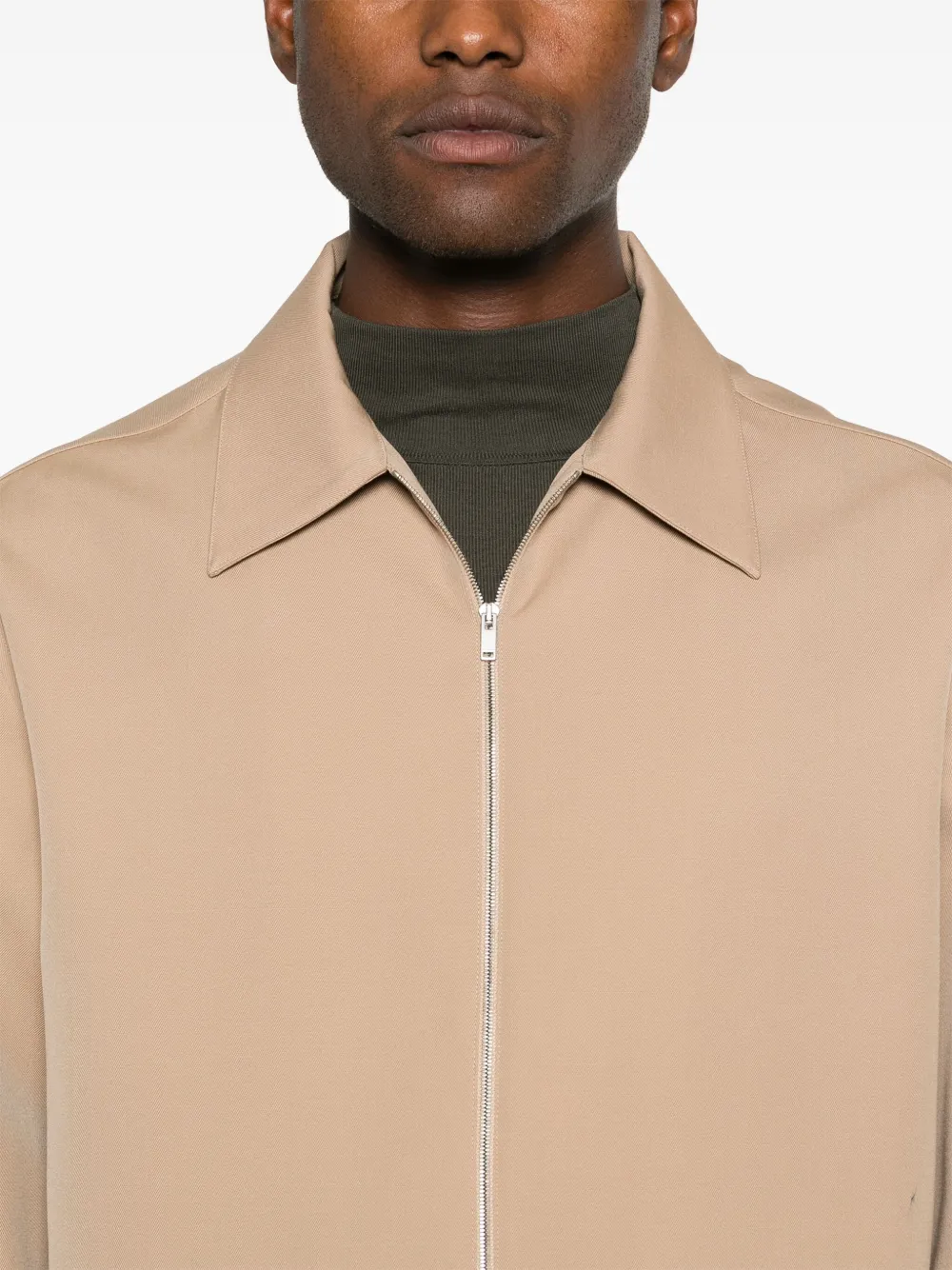 Jil Sander Wollen shirtjack Bruin