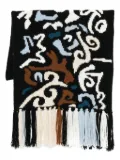 Ermanno Scervino patterned-jacquard scarf - Black