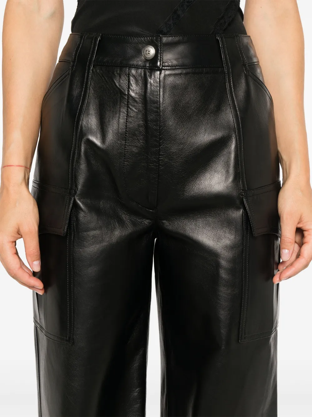 Ermanno Scervino Leren broek Zwart