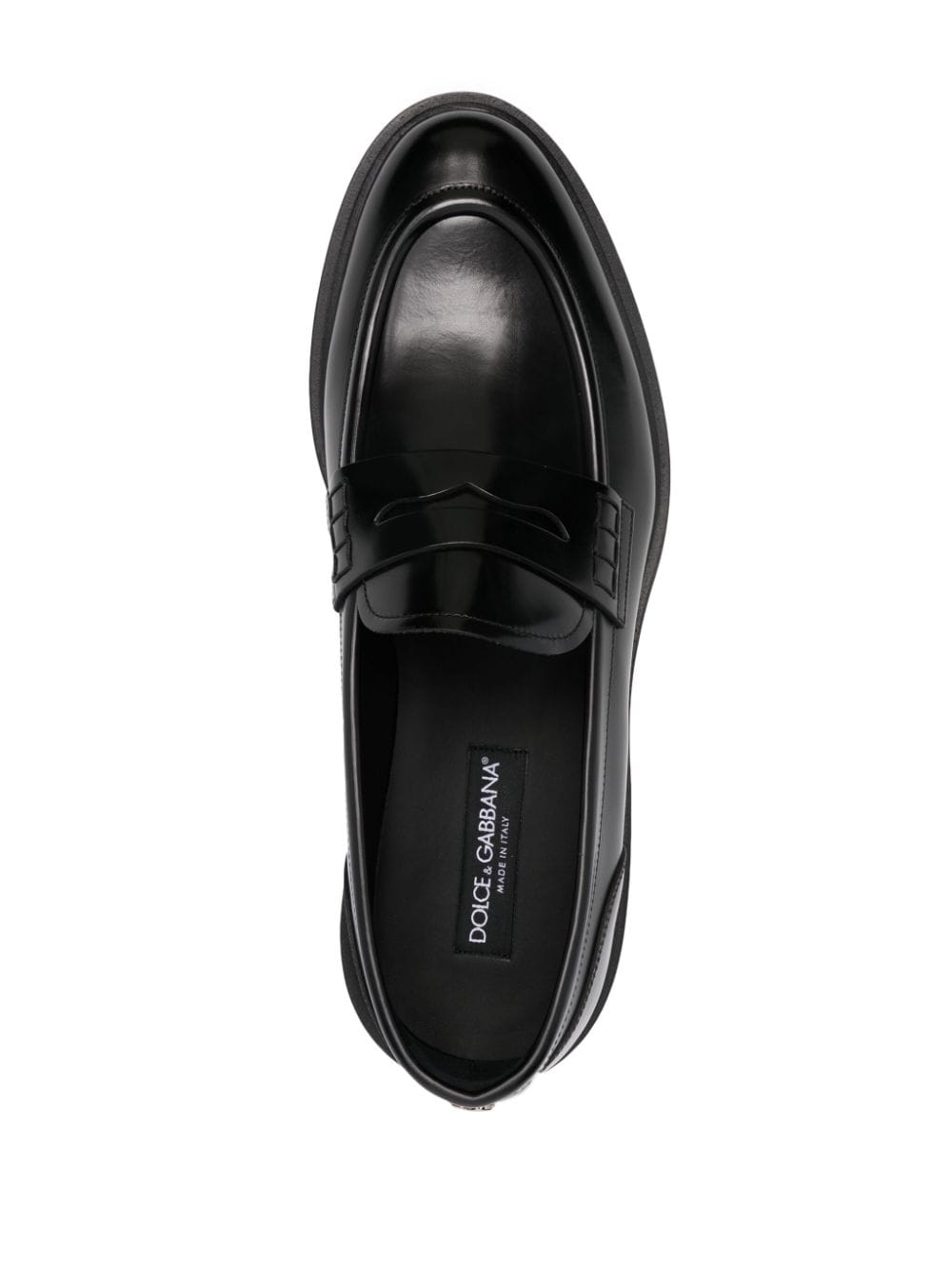 Shop Dolce & Gabbana Brushed Leather Loafers In Black