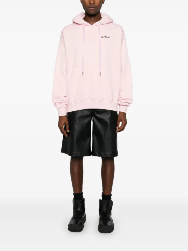 Off-White logo-print Hoodie | Pink | FARFETCH