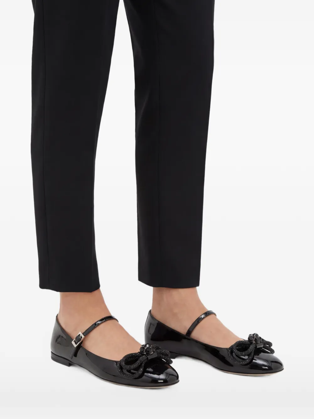 MACH & MACH Ballerina's met dubbele strik Zwart