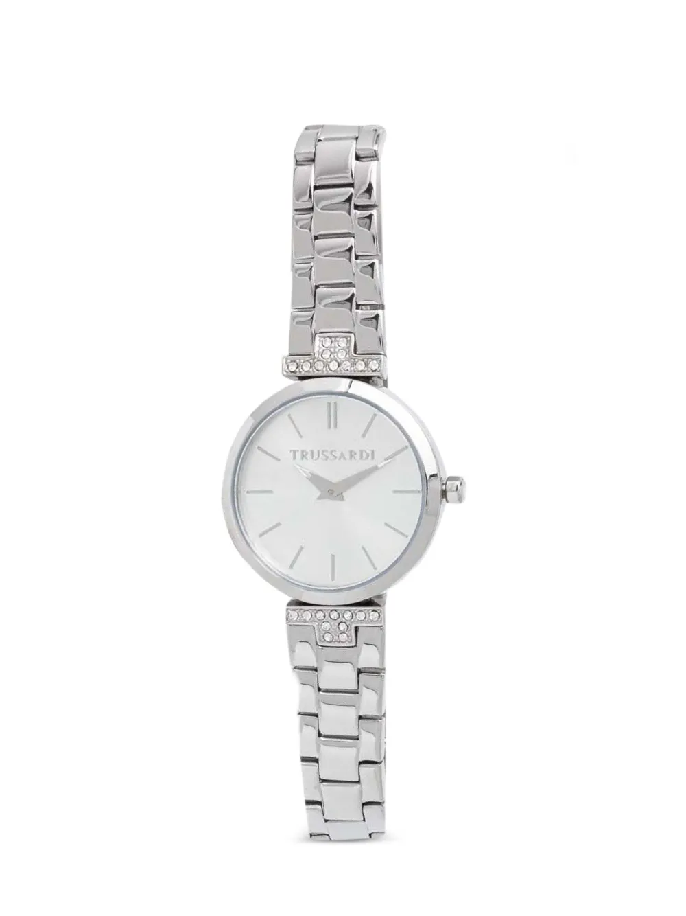 Trussardi crystal-embellished 30mm watch - Argento