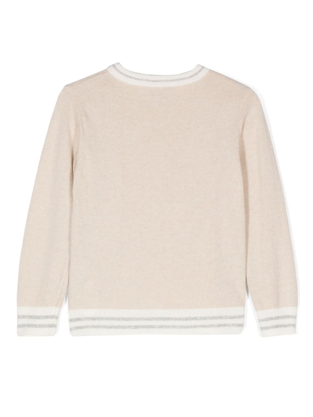 Eleventy Kids striped-edge sweater - Beige