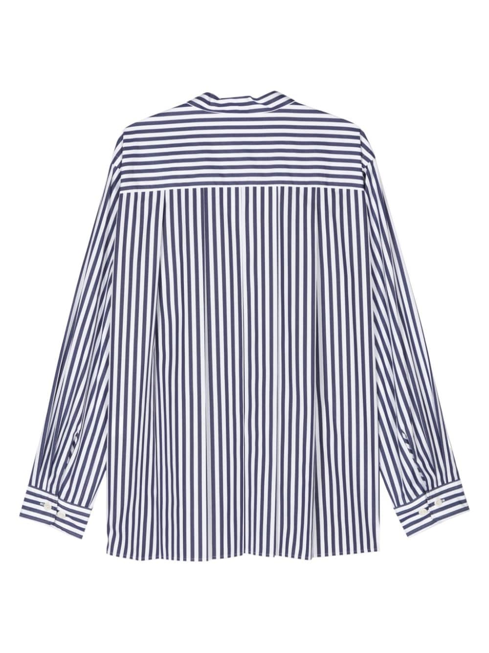 Shop Sacai Pleated Button-up Shirt In Blue