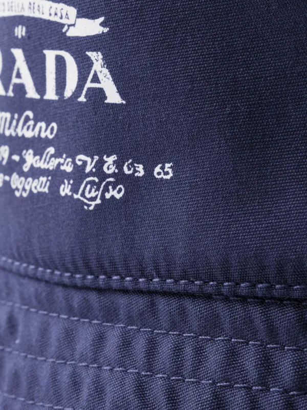 Prada technical-cotton Bucket Hat | Blue | FARFETCH