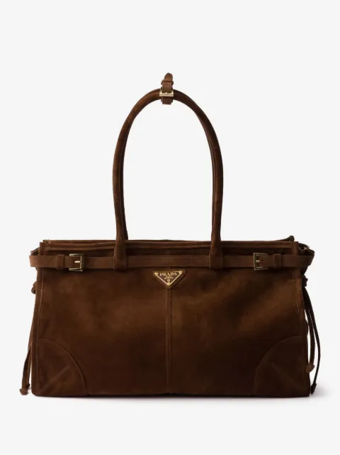 Prada Bonnie large suede handbag
