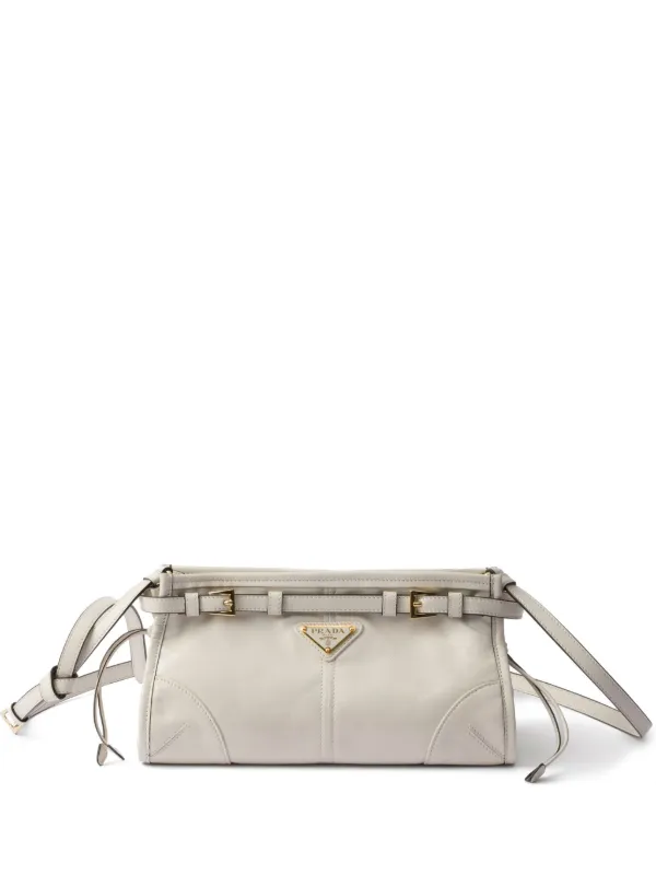PRADA ホワイトレザー ショルダーバッグ Prada レザー ショルダーバッグ | ホワイト | FARFETCH JP