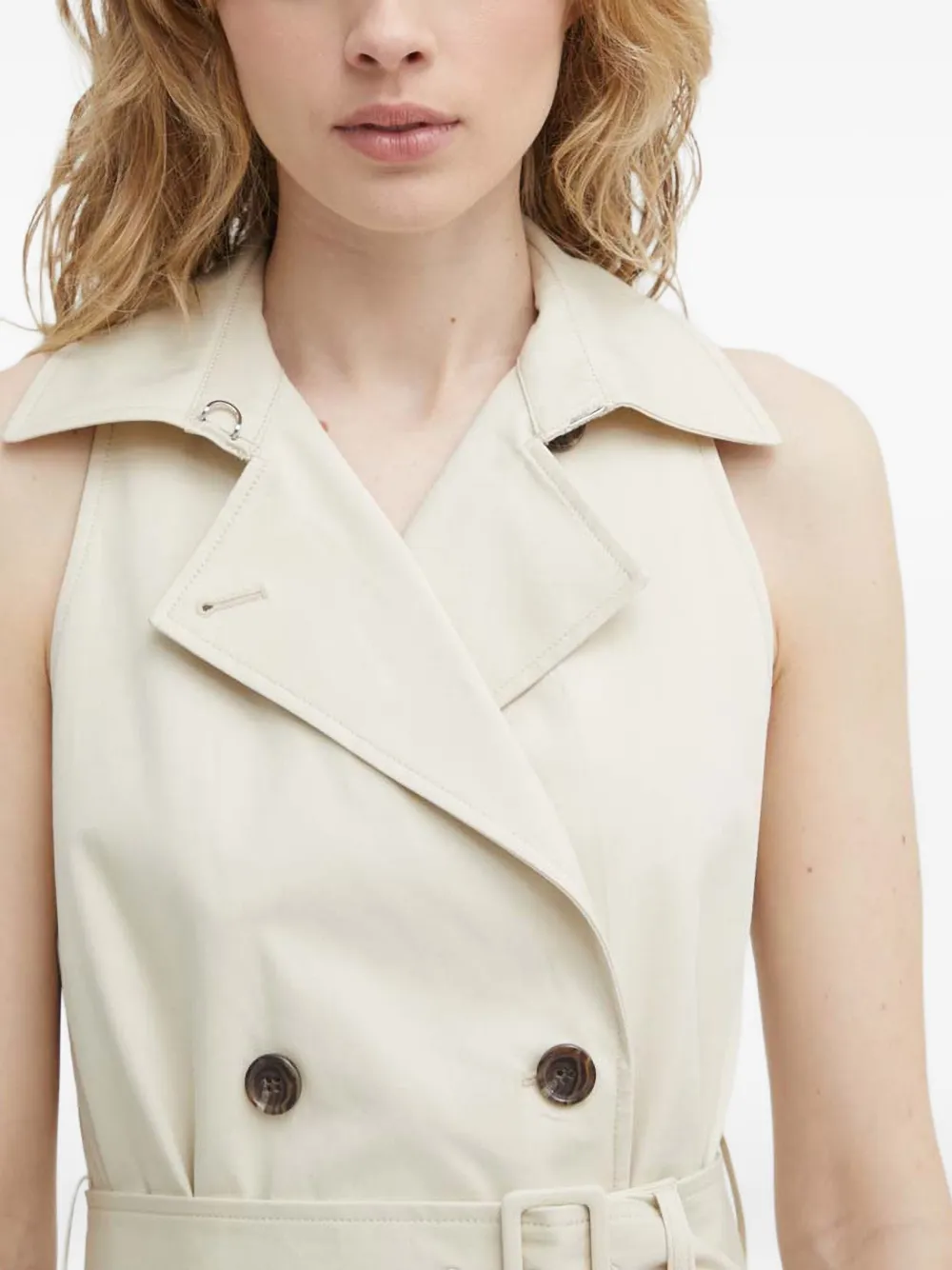 Theory Button-up Belted-detail Jacket In Neutral