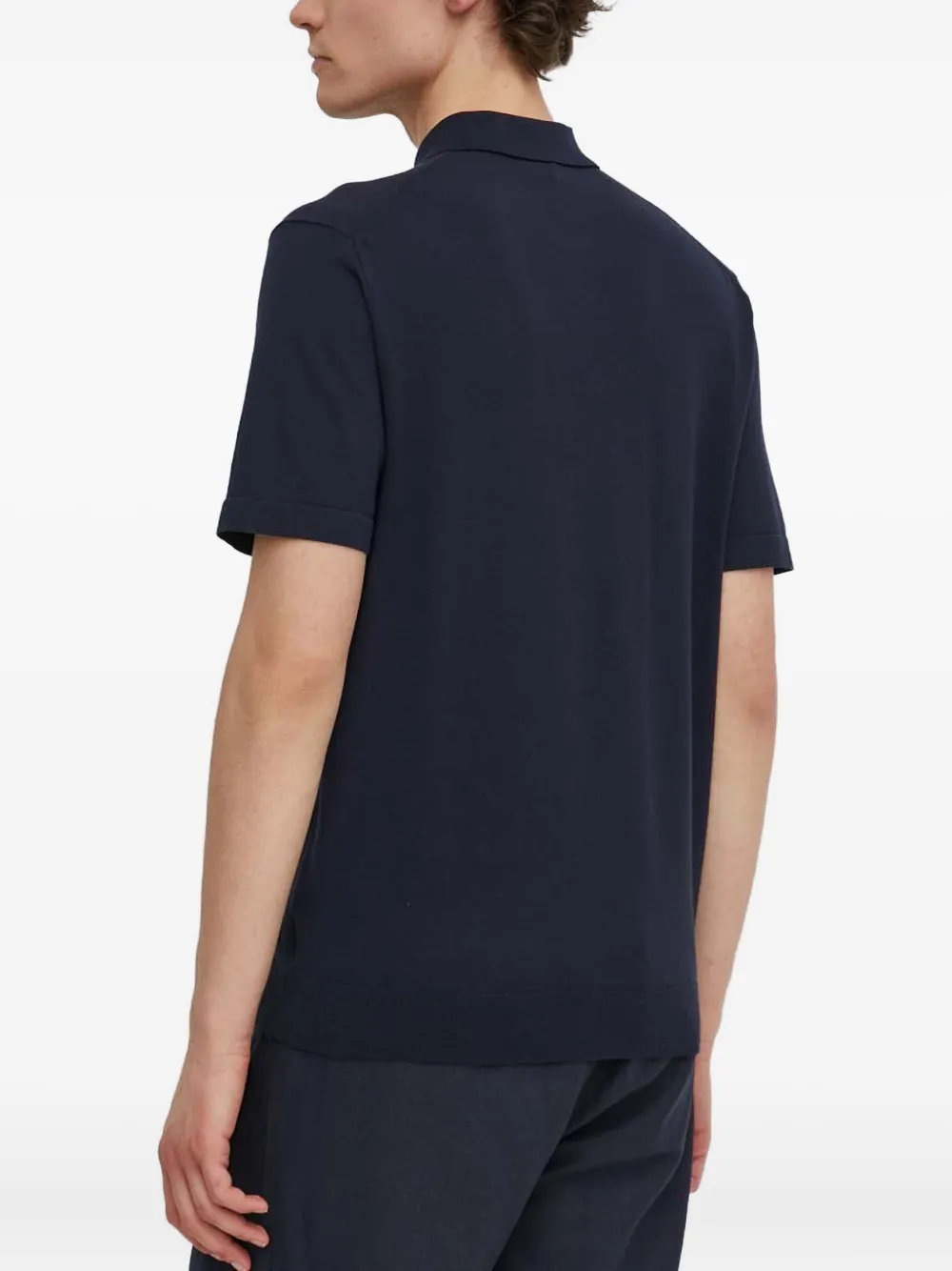 Theory Button-up poloshirt Blauw