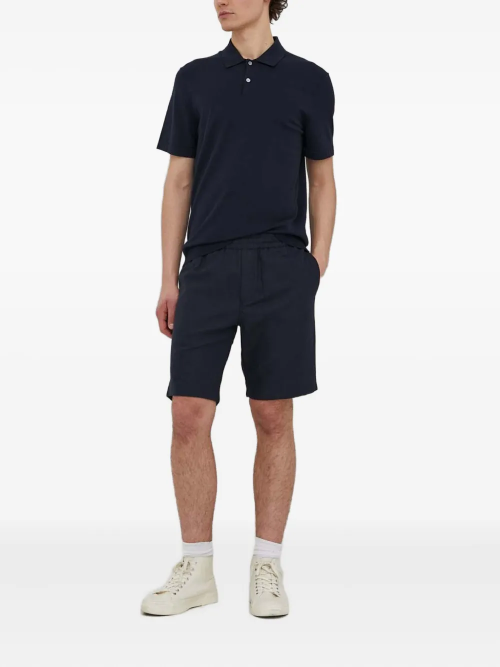Theory button-up polo shirt - Blauw