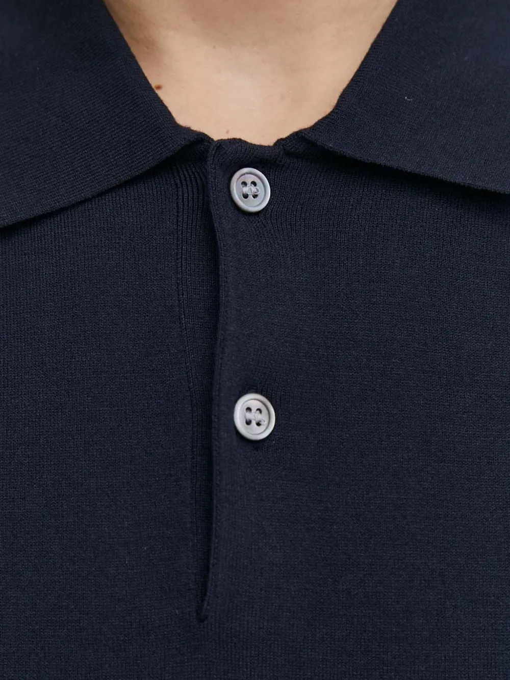 Theory Button-up poloshirt Blauw