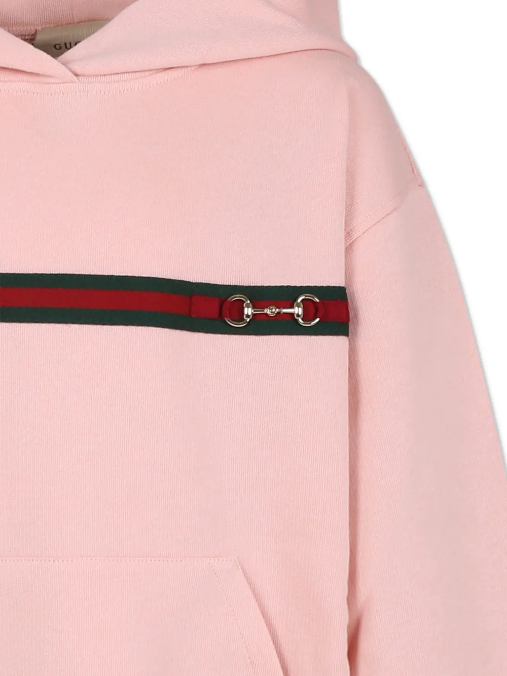 Gucci Kids Web Horsebit hoodie Roze