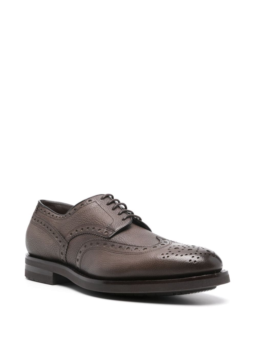 Santoni Leren brogues - Bruin