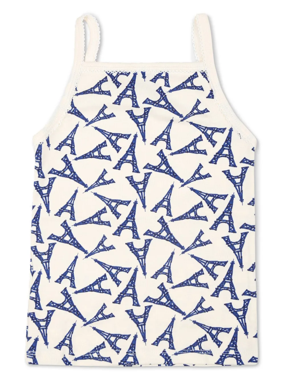 Petit Bateau Multicolor Tank Top Set For Boy With Tour Eiffel In White