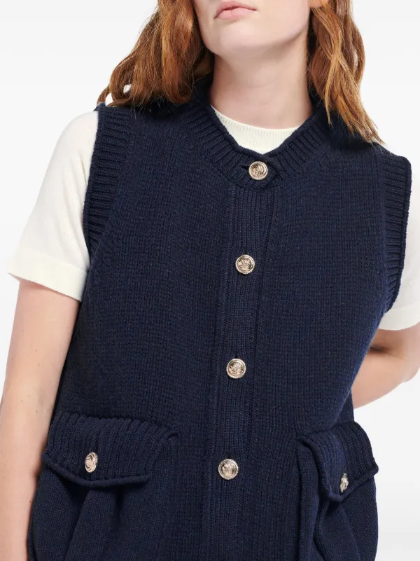 Barrie chunky knit Vest Blue FARFETCH AE